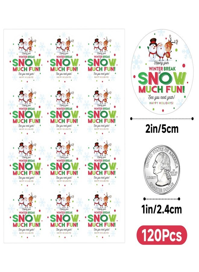 Anwyll Happy Holidays Stickers - 120Pcs 2Inch Holiday Envelope Seal Label Sticker Self Adhesive Merry Christmas Gift Stickers Hope Your Winter Break is Snow Much Fun Sticker for Card Student Teacher - Image 2